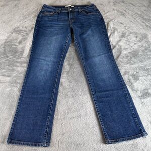 Levi’s 505 Straight Leg Jeans Womens 12‎ Flap Pockets Classic Preppy Dark Wash